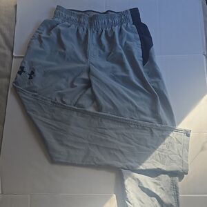 Under Armour Light Gray and Black Track Pants